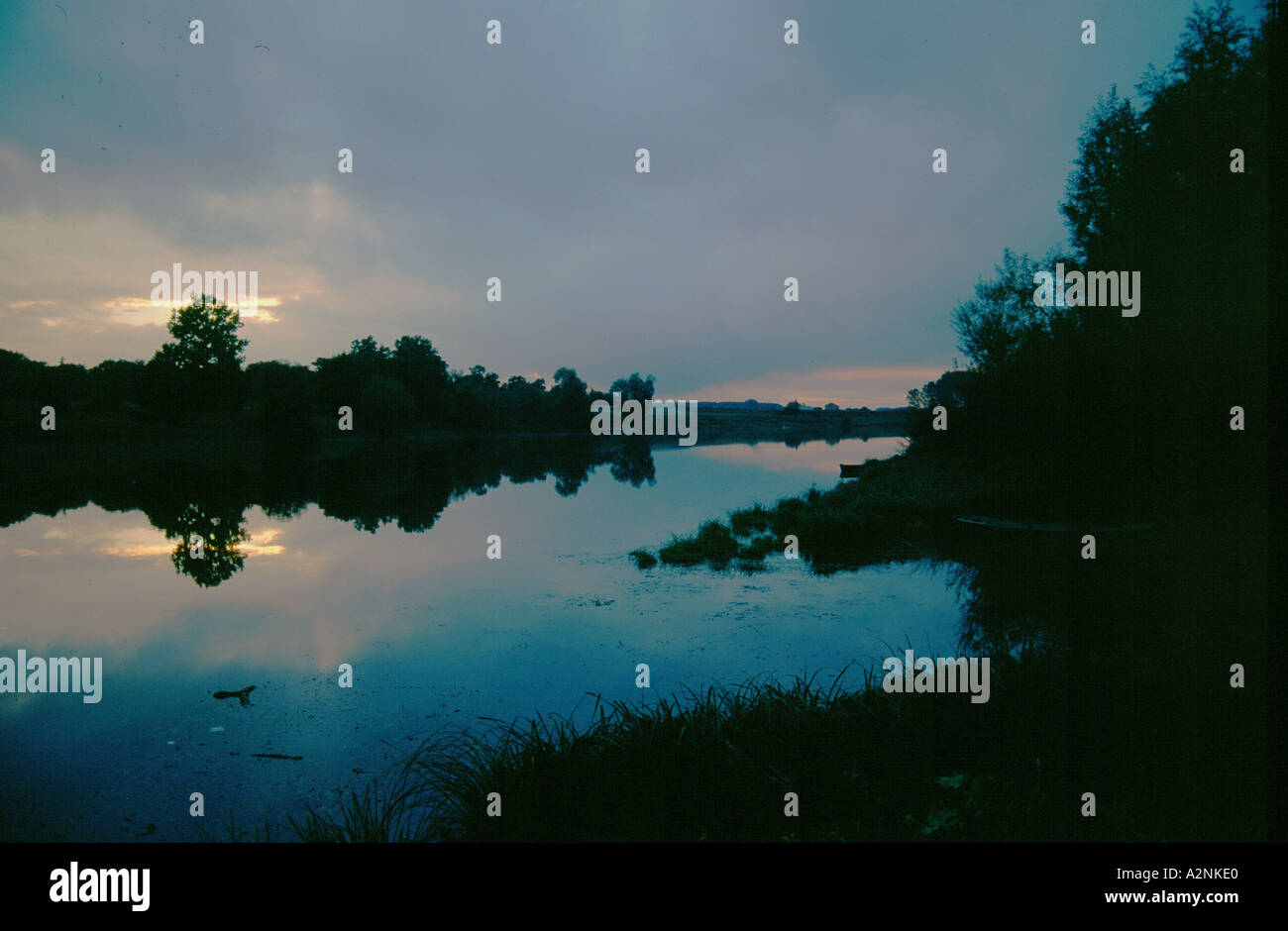 Sonnenuntergang auf Loire Tal Loire Stockfoto