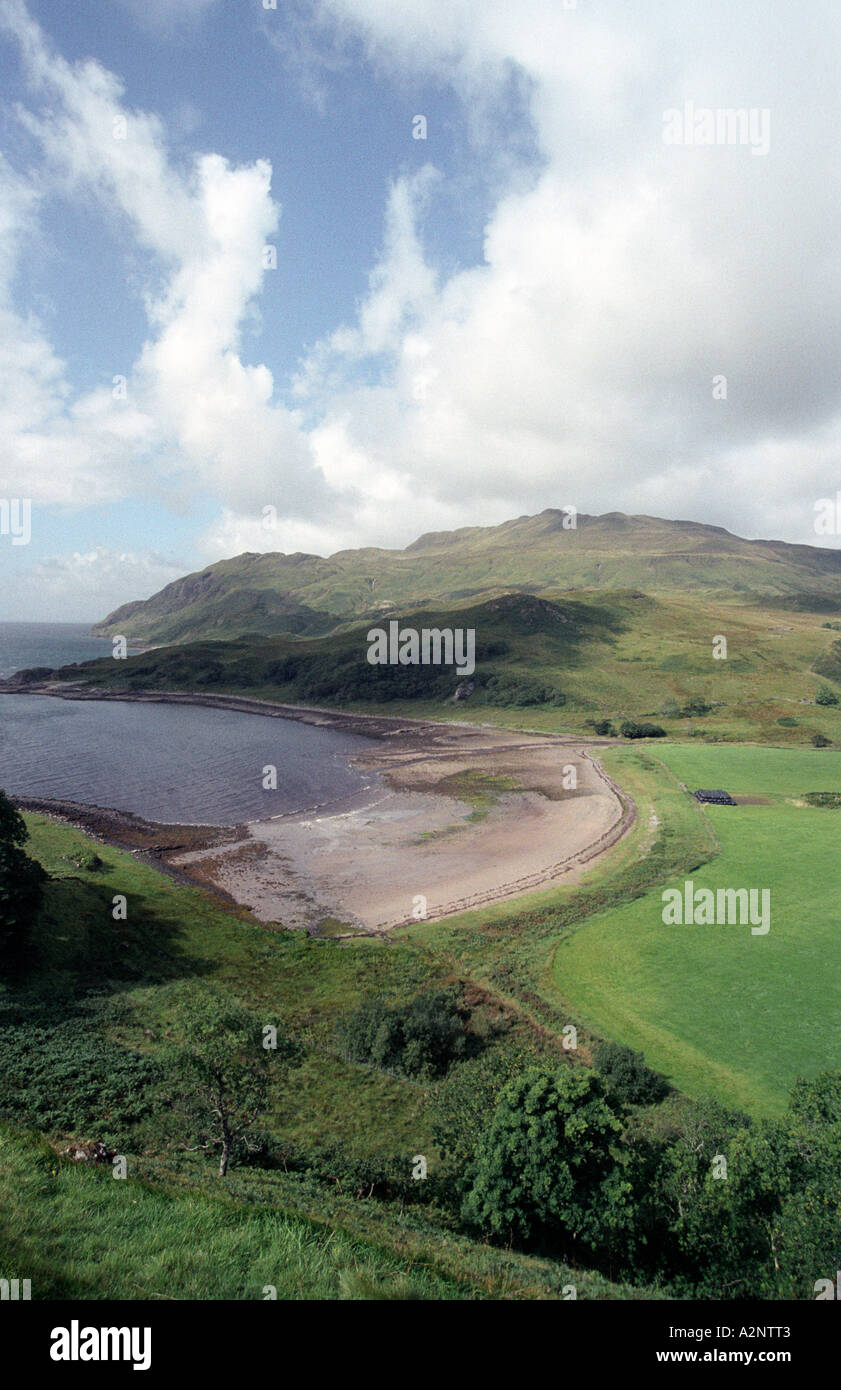 Blick auf Camas Nan Geall und Ben Hiant Ardnamurchan Halbinsel, West Schottland Loch Sunart Strontian Stockfoto