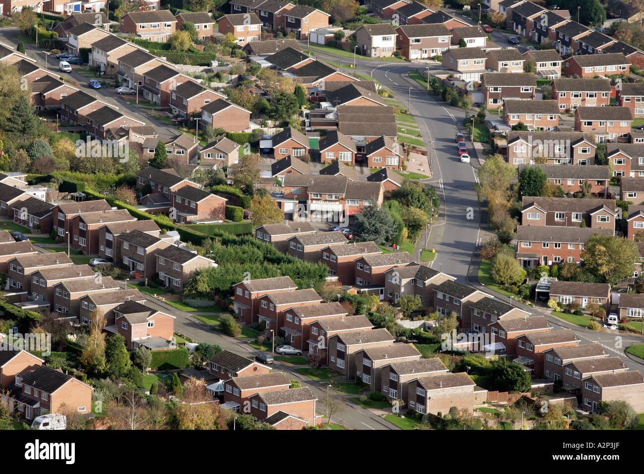 Eine moderne Wohnsiedlung in Malvern, Worcestershire UK Stockfoto