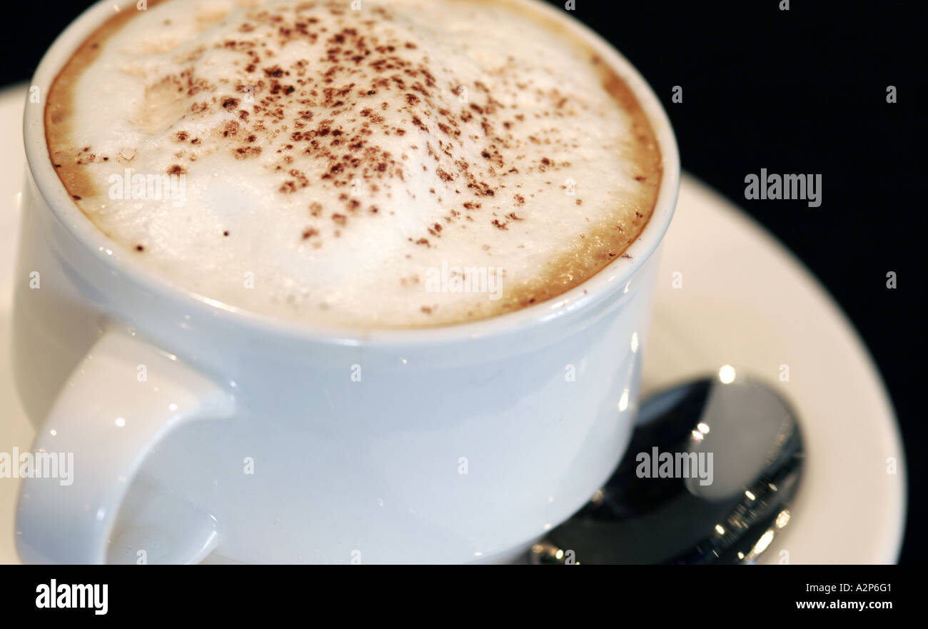 Nahaufnahme von einem cappuccino Stockfoto