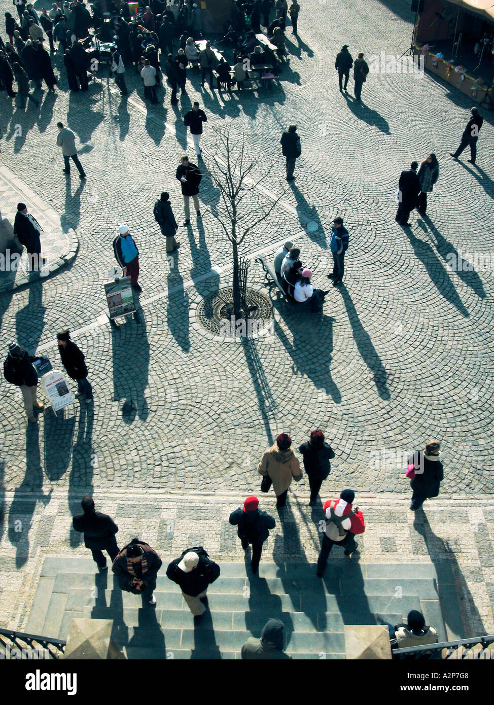 Prager Platz Menschen von Charles Brücke Tschechische Republik Prag Stockfoto