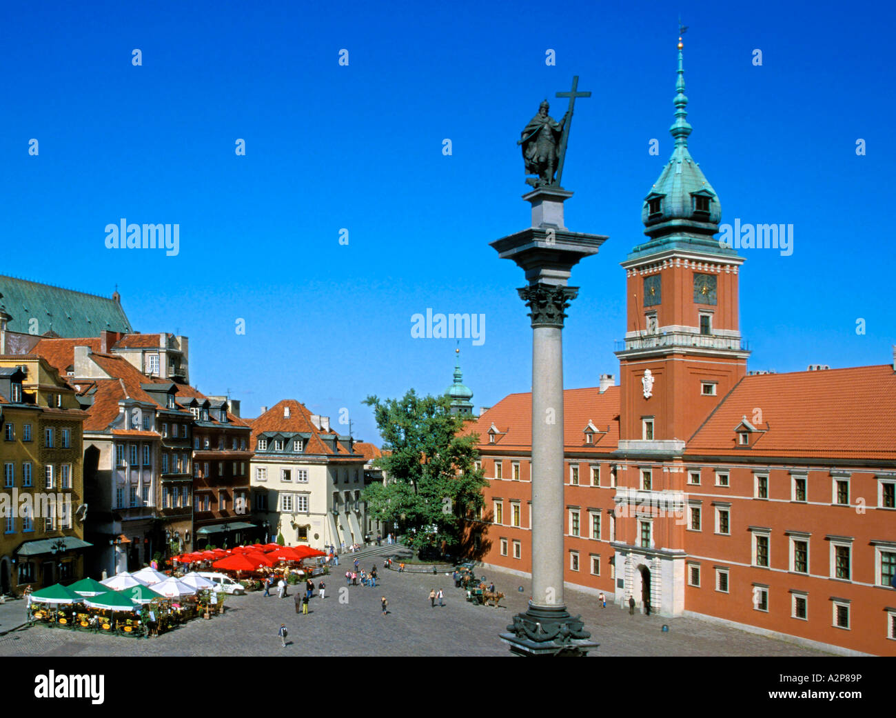 Polen Warschau König Sigismund III. Wasa am Schlossplatz Stockfoto