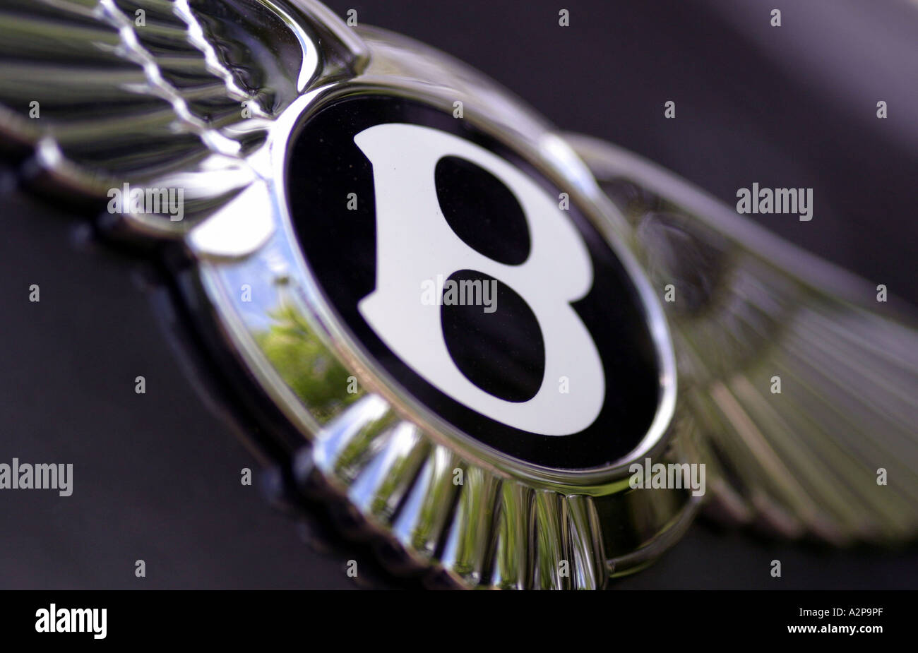 Bentley-Abzeichen auf einen turbo Stockfoto