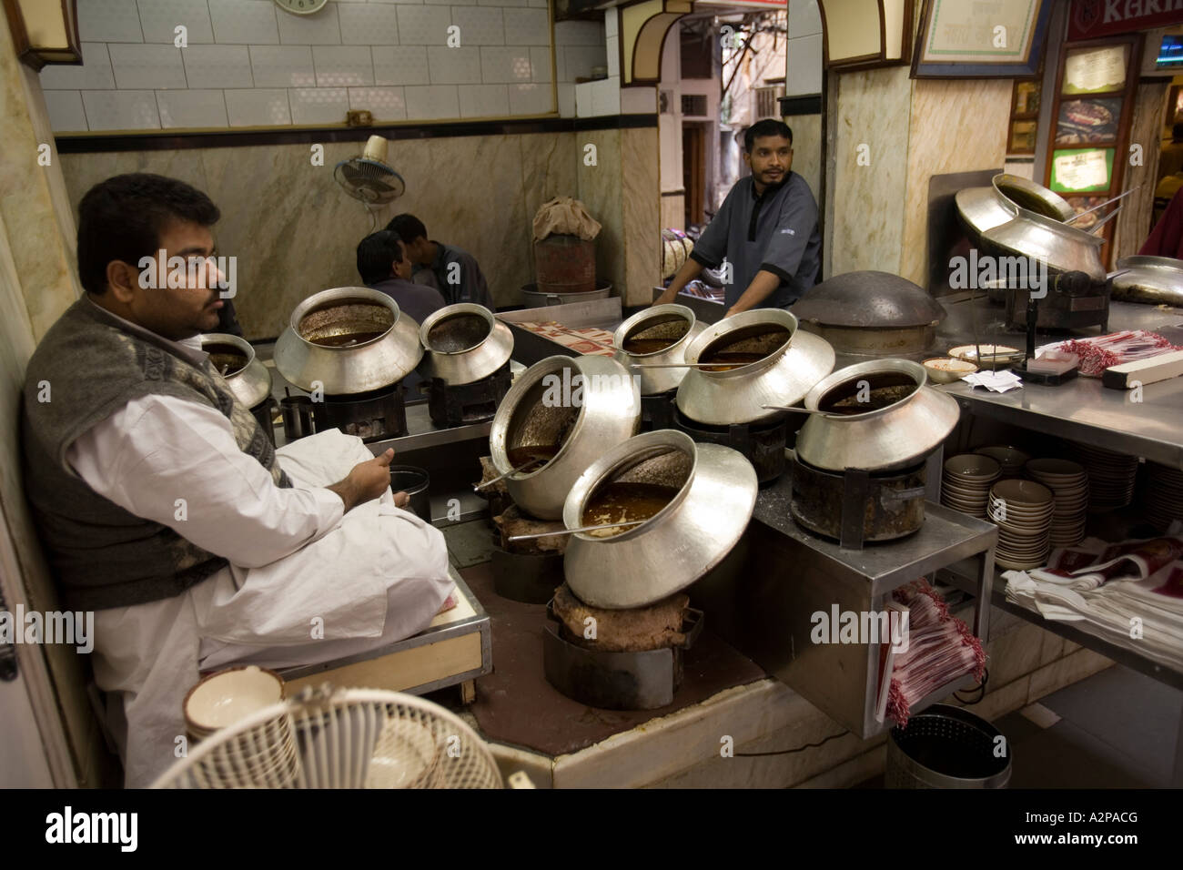 Indien-Old Delhi Küche Karims berühmten Moslem-Restaurant Stockfoto