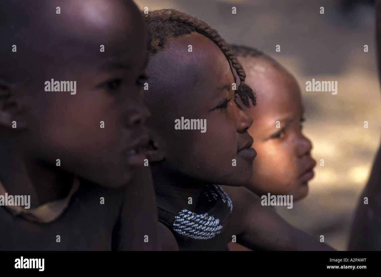 Himba Kinder, Namibia, Kunene, Kaokoland Stockfoto