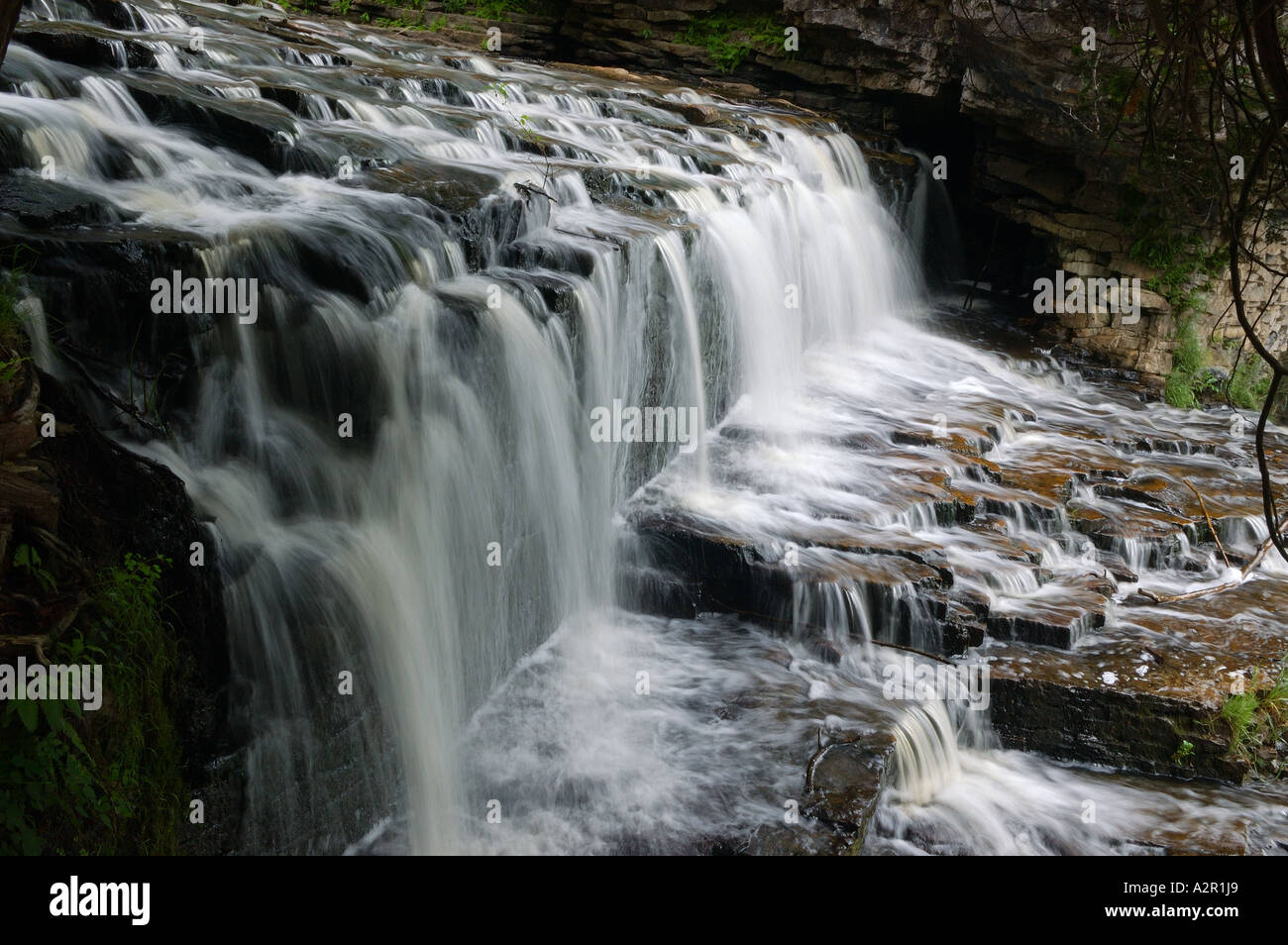 Jones fällt Stromschnellen und Wasserfälle Bruce Peninsula Trail Pottawatomi River Ontario Stockfoto