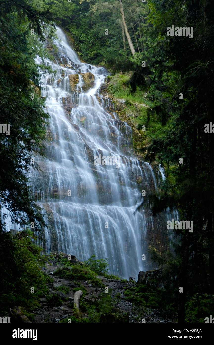 Bridal Veil Falls Kaskade Wasserfälle in British Columbia Kanada durch die Bäume Stockfoto