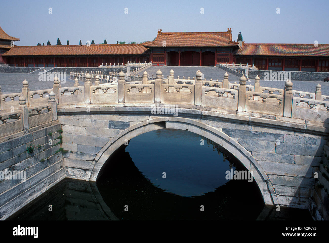 Steinbrücke verbotene Stadt-Beijing-China Stockfoto