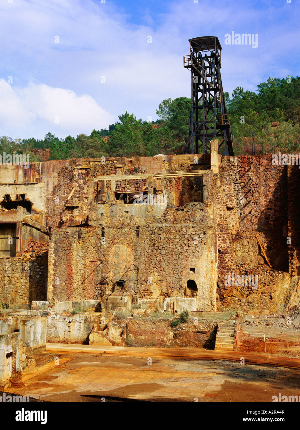 Verfallenen Tagebau Zinnmine Rio Tinto Spanien Stockfoto
