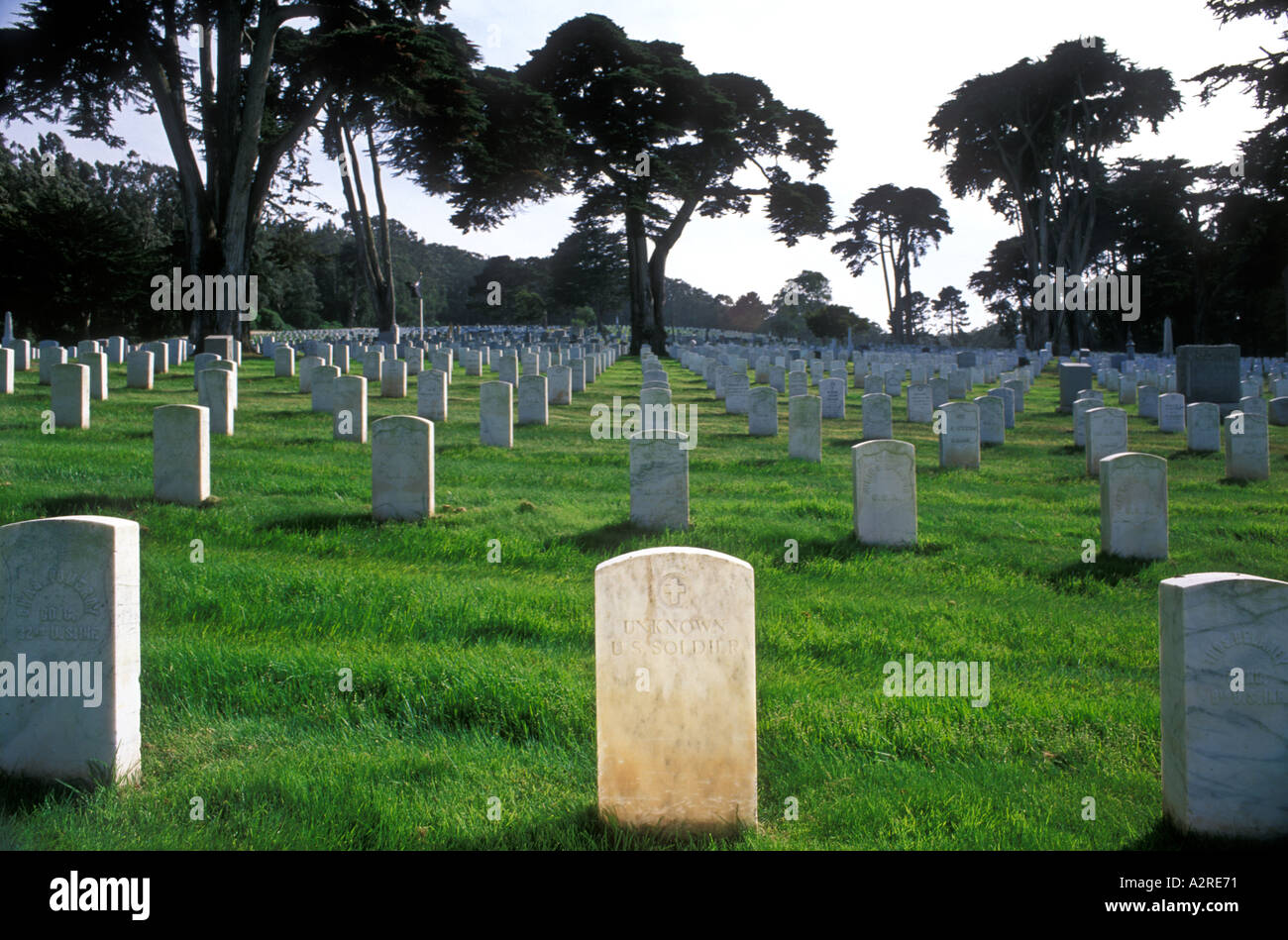 USA California San Francisco das Presidio San Francisco National Cemetery Grab unbekannt US Soldat Stockfoto