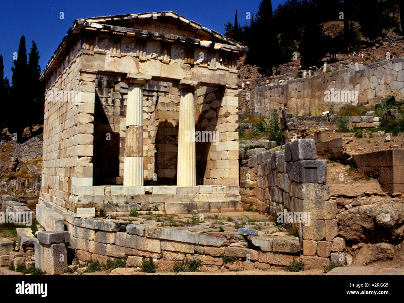 Delphi-Orakel Griechenland griechische Archäologie Geschichte Stockfoto