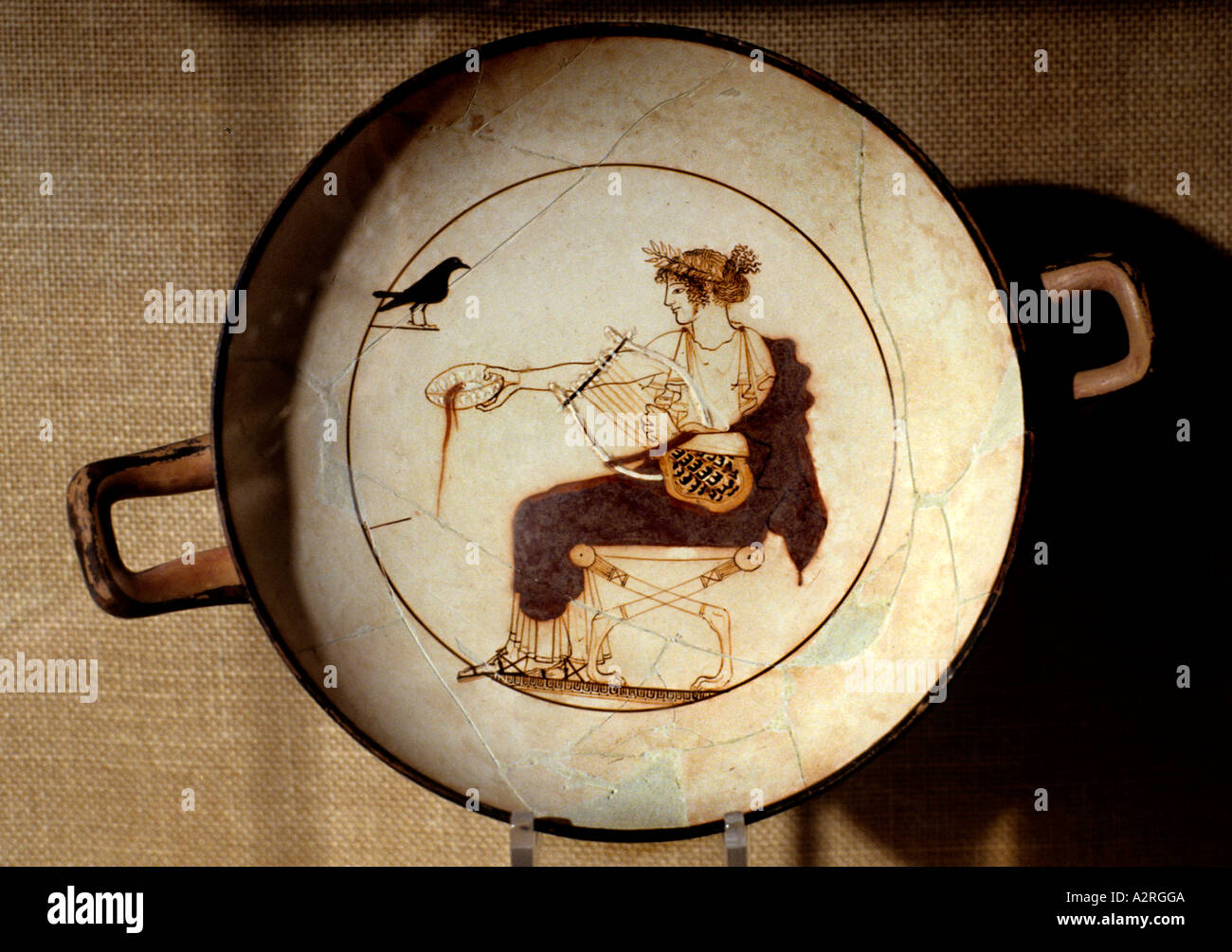 Frau Musiker Delphi Museum Apollo Harfe Griechenland Stockfoto