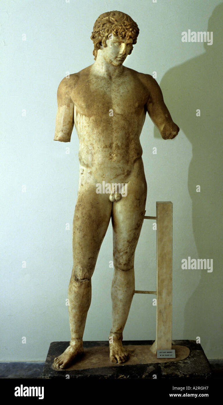Athen Museum Antinoos Antinoos geliebter Freund des Kaisers Hadrian Stockfoto