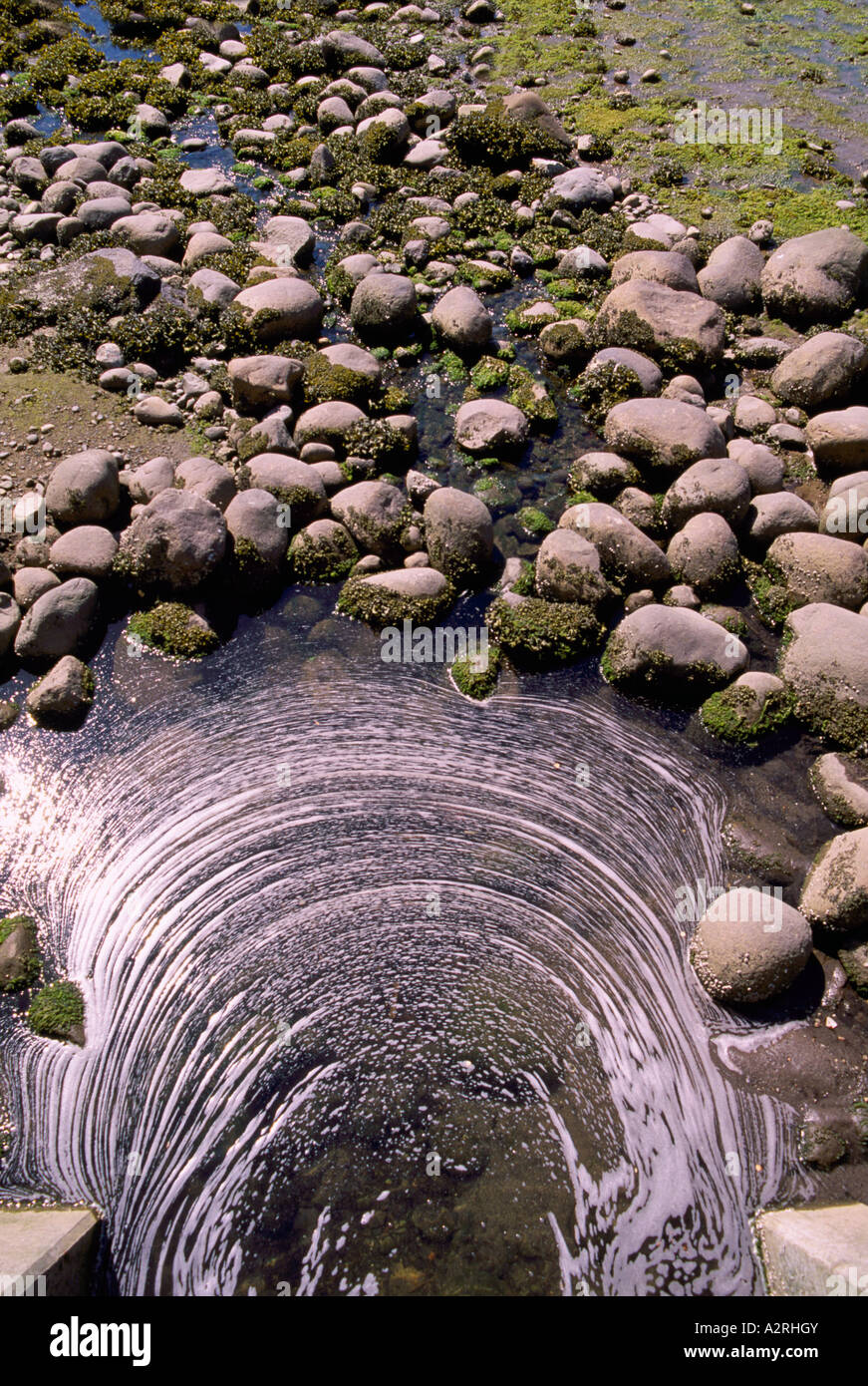 Verschmutztes Wasser-Filter in den Boden Stockfoto