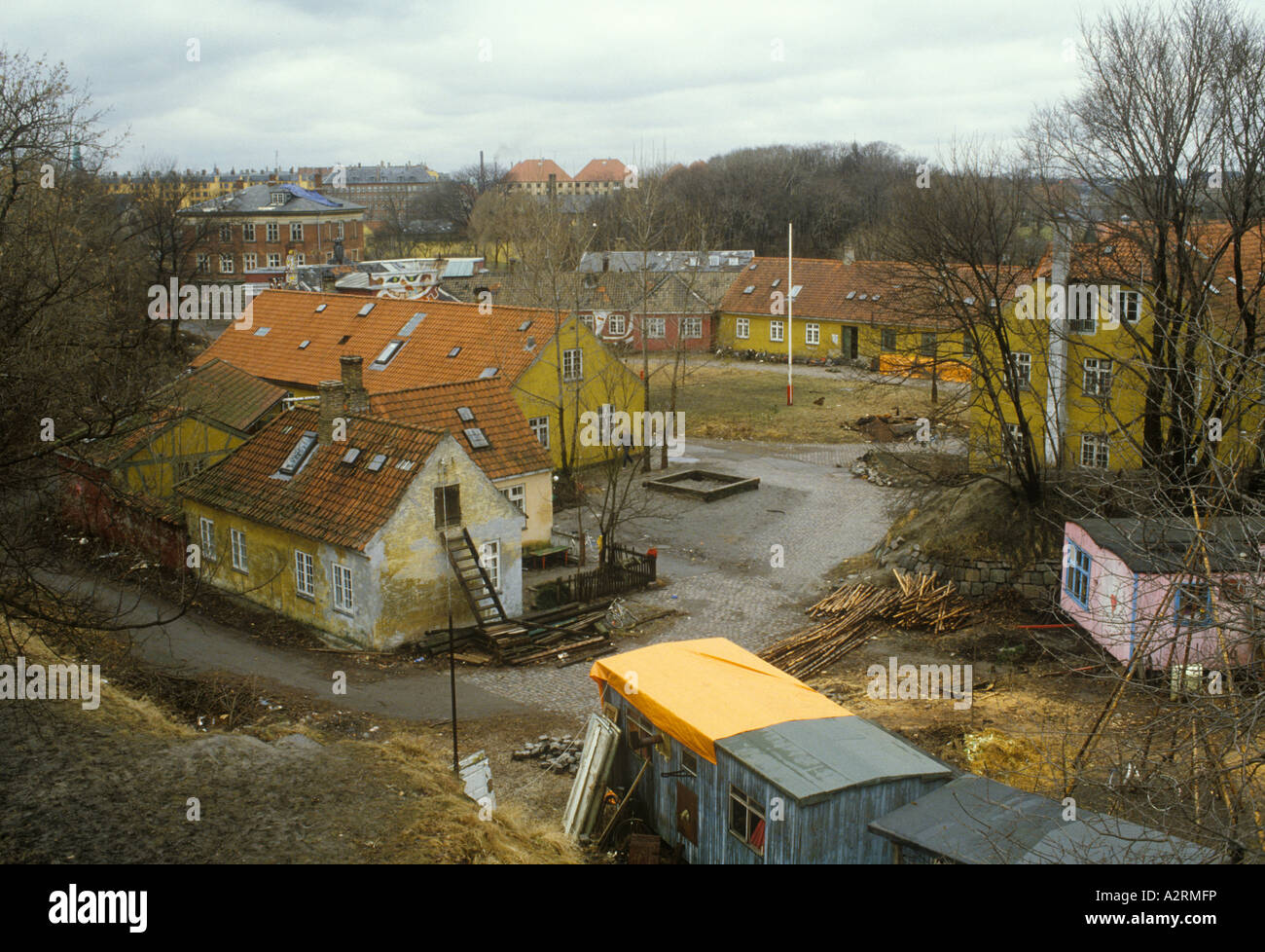 Christiania, Kopenhagen, Dänemark. Allgemeine Ansicht der Freien Stadt. 1980 s 80 s HOMER SYKES Stockfoto