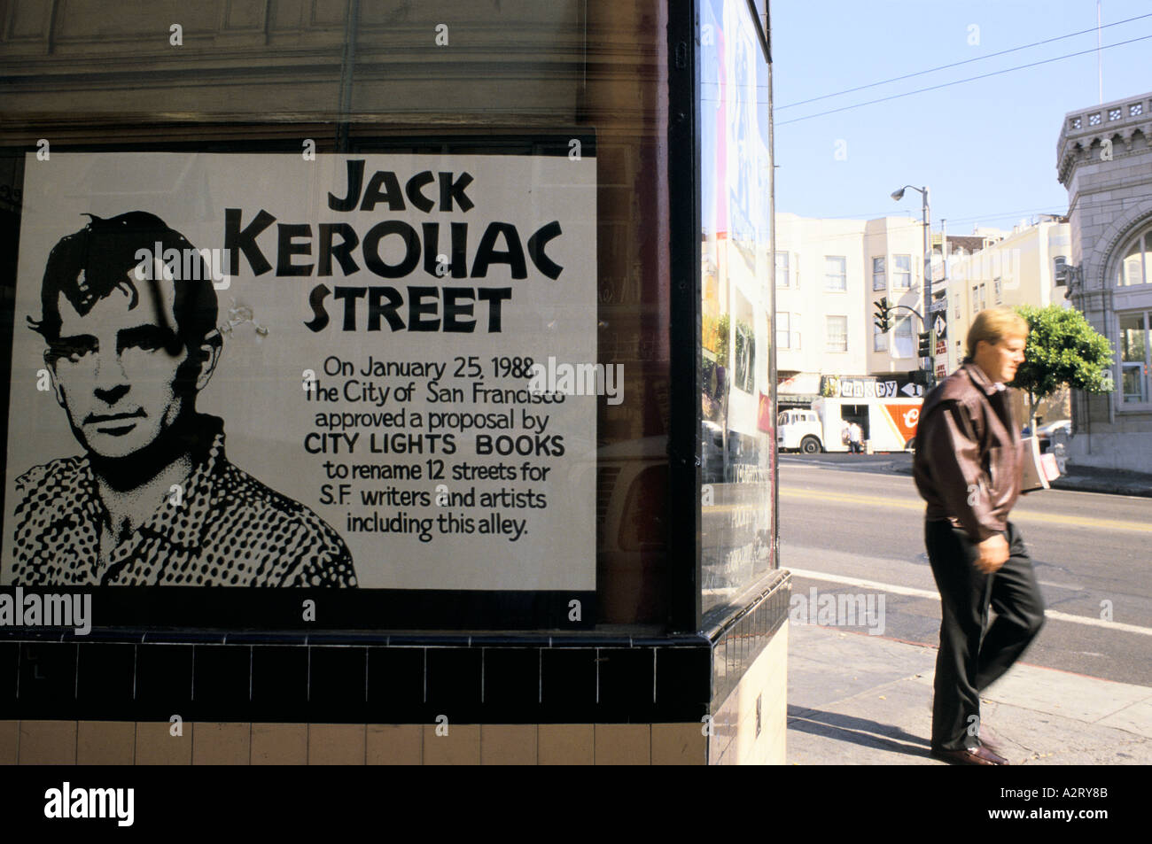 Jack Kerouac Straße Plakat, San Francisco, usa Stockfoto