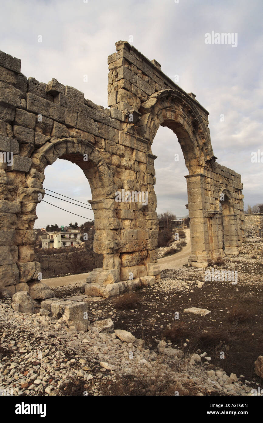 nördlichen Stadttor von Diokaisareia, Türkei, Killikien, Uzuncaburc Stockfoto