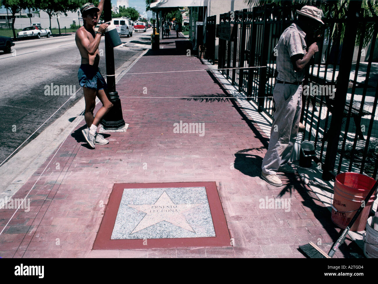 Hollywood-Star im Pflaster für Ernesto Lecuona; Held der vorrevolutionären Kuba. Little Havana, Miami, USA Stockfoto