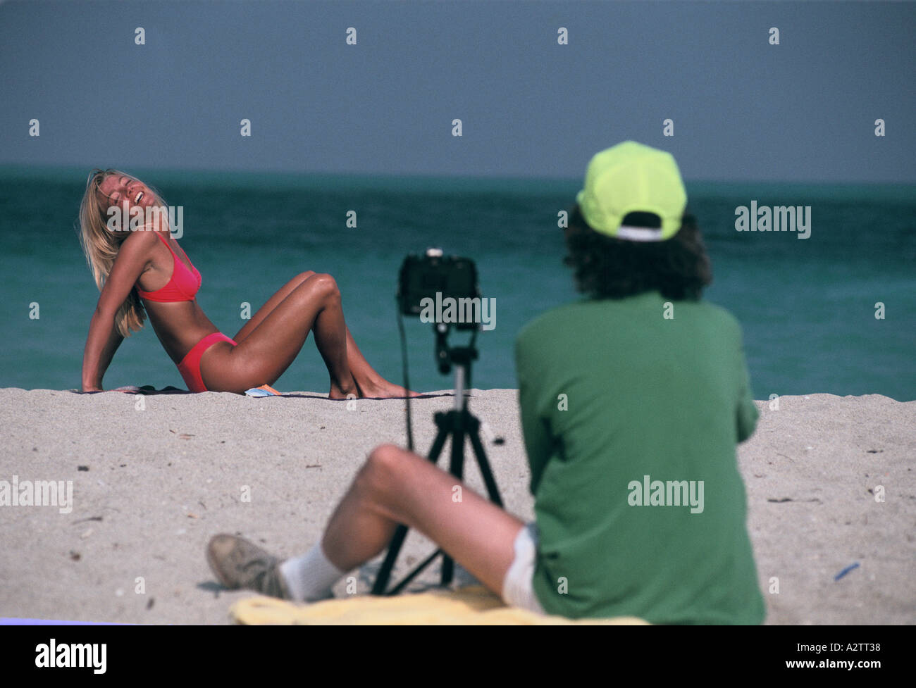 Strand-Foto-Shooting am Strand, Miami-Florida-Usa-miami Stockfoto