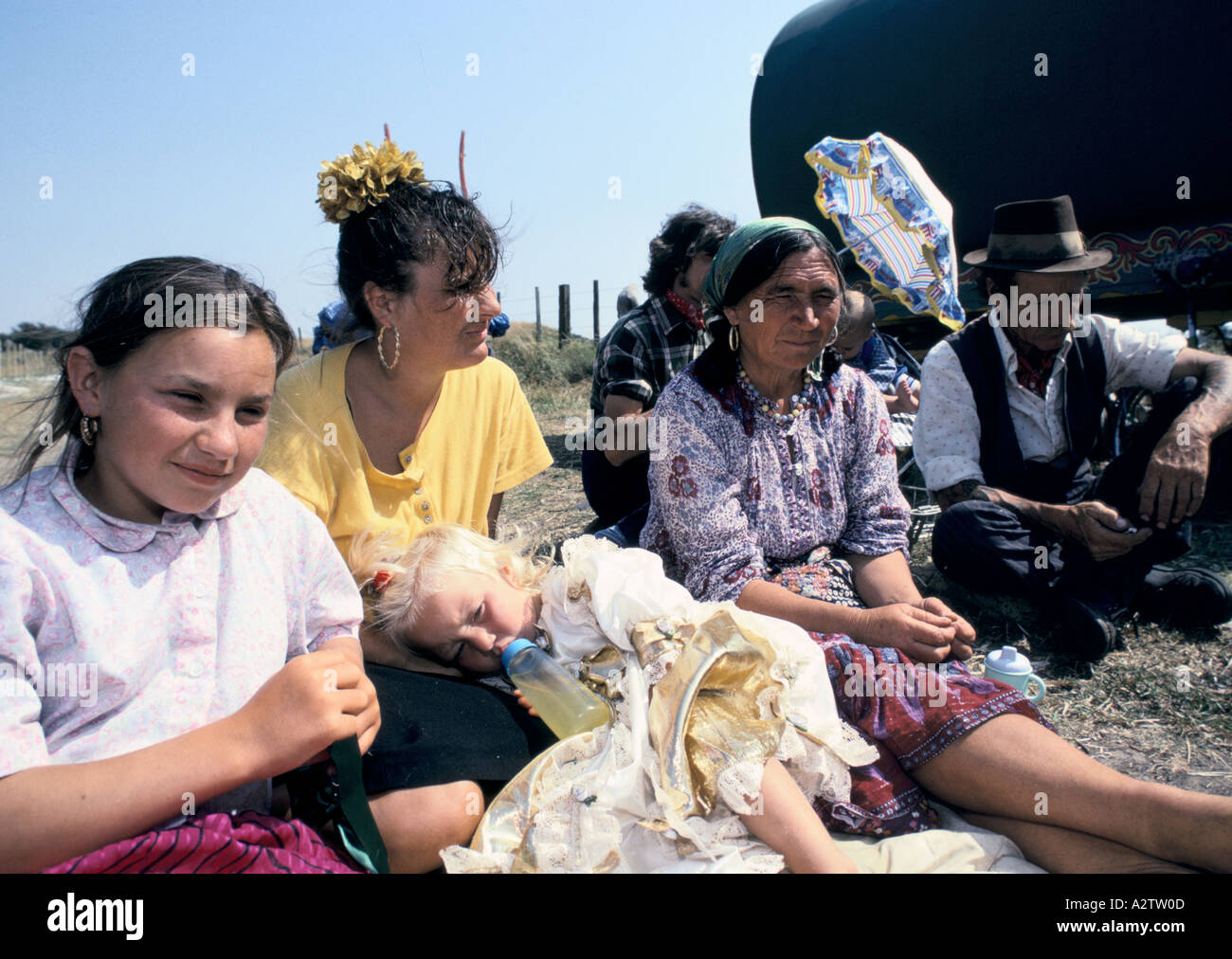 Roma Roma-Familie Rawlings Familie 1990 Stockfoto