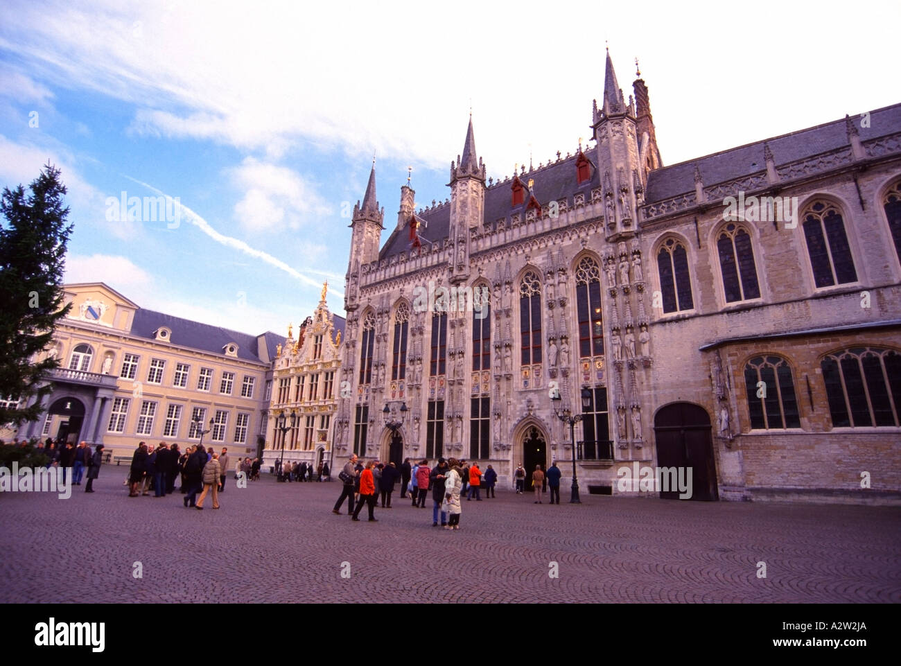 Burgplatz Brügge Belgien Stockfoto