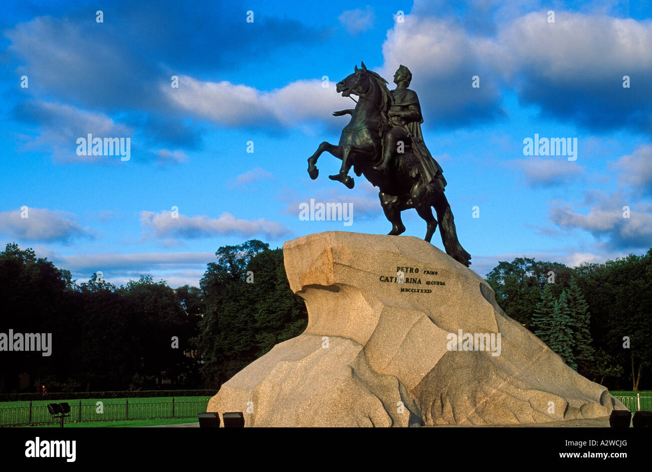 Russland Sankt Petersburg der eherne Reiter Denkmal für Peter den großen Stockfoto