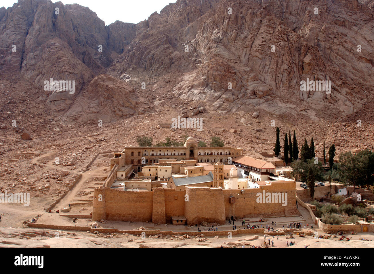 St. Catherines Kloster, Mount Sinai, Sinai, Ägypten, Blick auf St. Catherines Kloster Stockfoto