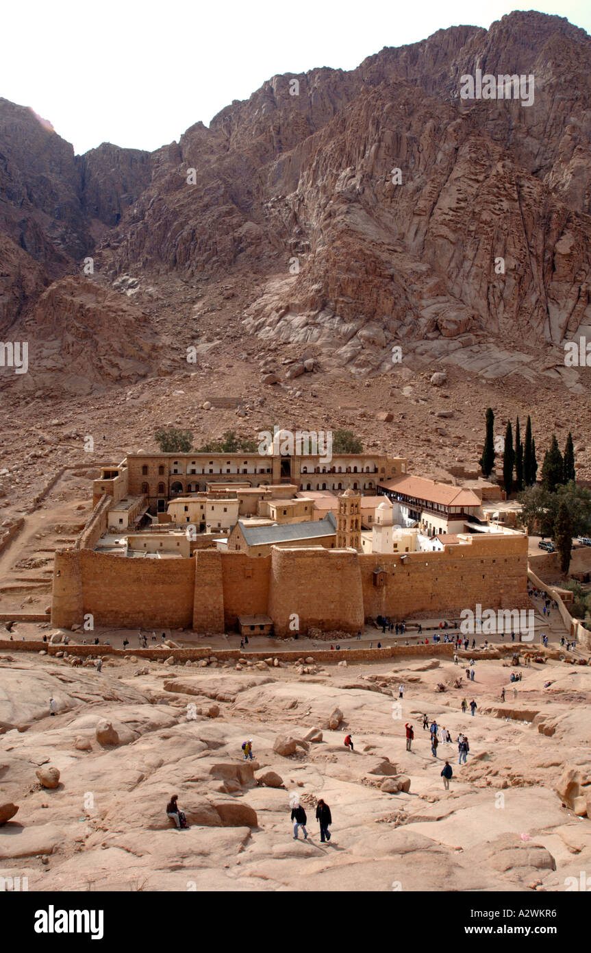 St. Catherines Kloster, Mount Sinai, Sinai, Ägypten, Blick auf St. Catherines Kloster Stockfoto