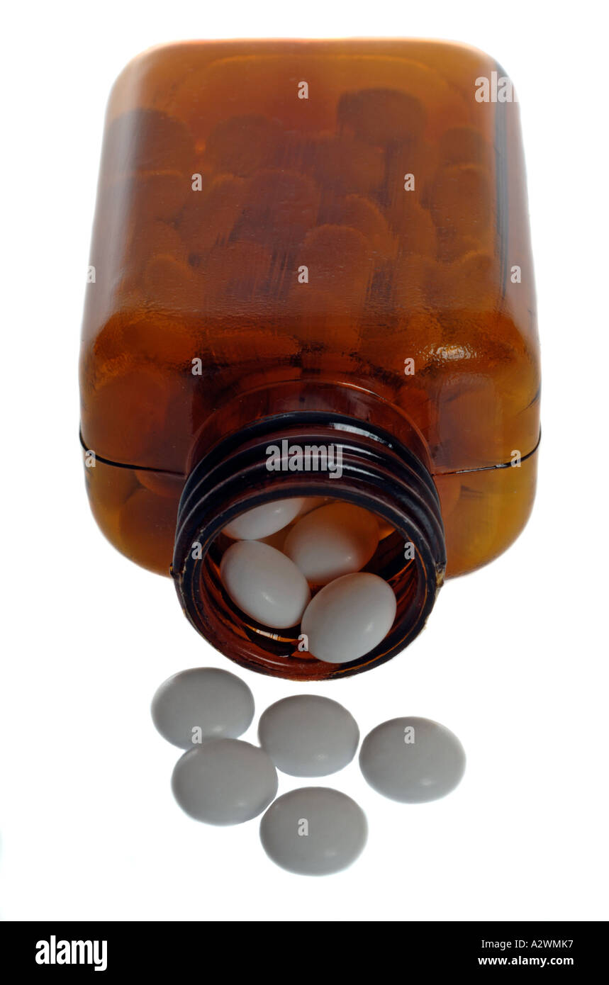 Flasche Pillen Stockfoto