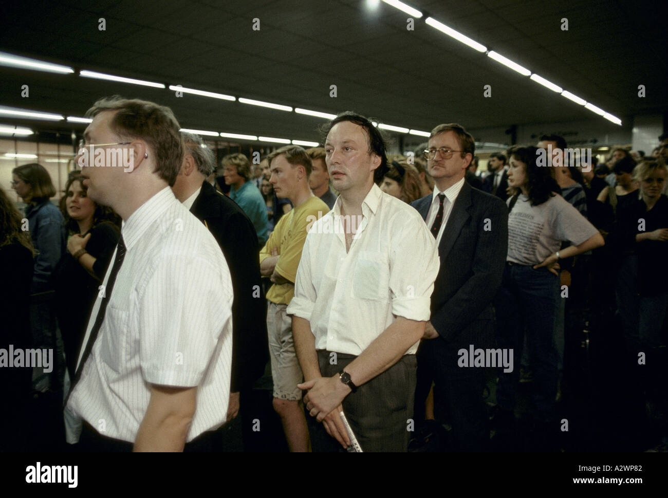 Szene bei british Rail Euston station London 1992 Stockfoto