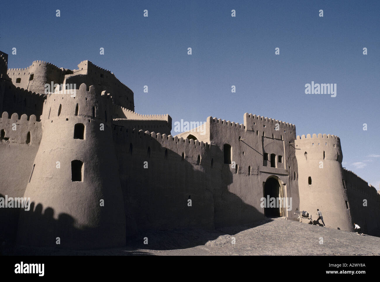 Die Zitadelle von der zerstörten Stadt Bam in Kerman Provinz Süd-Ost-Iran Iran. Die Stadt war bis 1850 besetzt. Stockfoto