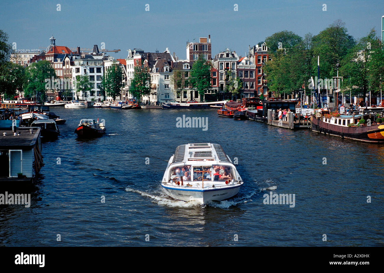 Kanal Bootsfahrt Niederlande Holland Amsterdam Stockfoto
