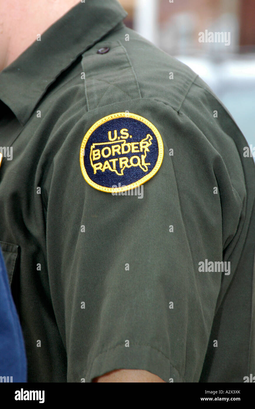 Nahaufnahme der Schulter patch eines US Border Patrol Officer Stockfoto