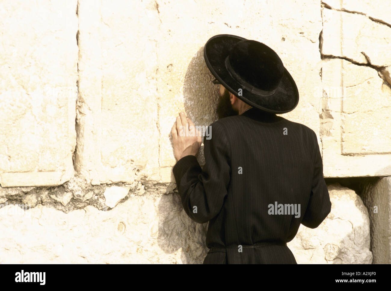 Gebet an der Klagemauer in Jerusalem 1983 Stockfoto