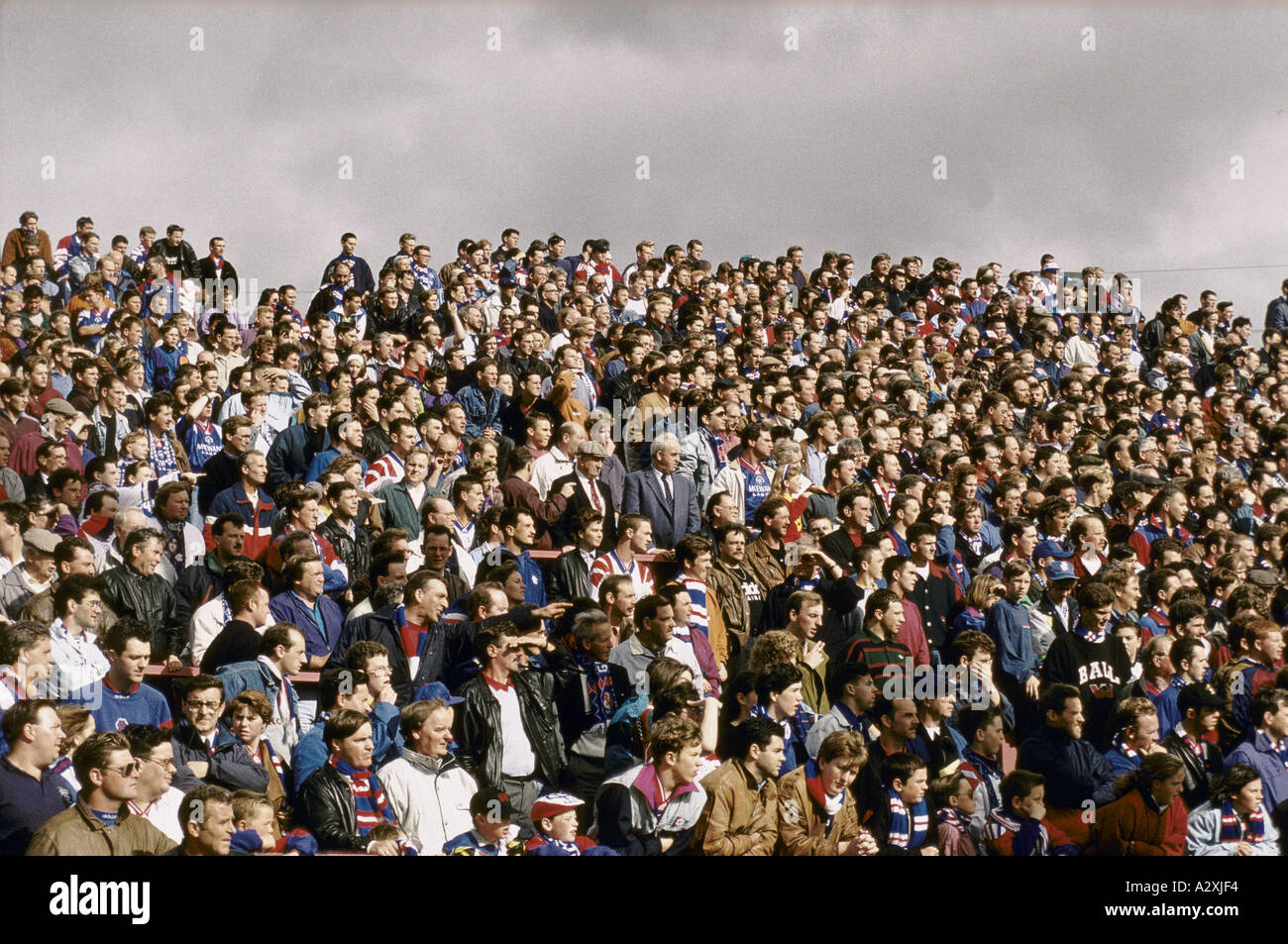 Fußball Fans Schottland Rangers Vs Partick Thistle Glasgow 1992 Stockfoto