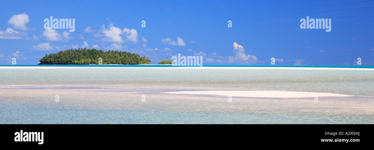 Lagune in der Nähe von einem Fuß Insel Aitutaki Cook Inseln Polynesiens Pacific Stockfoto