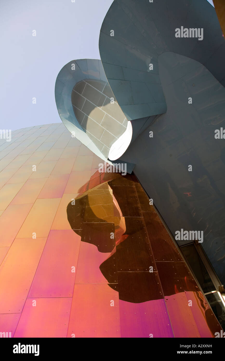 Reflektierende Fliesen in der Science Fiction Museumsbau Seattle Center USA Stockfoto