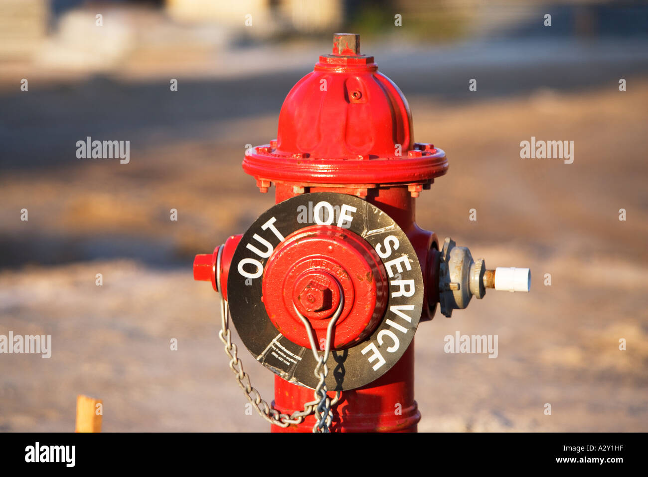 RED FIRE HYDRANT Stockfoto