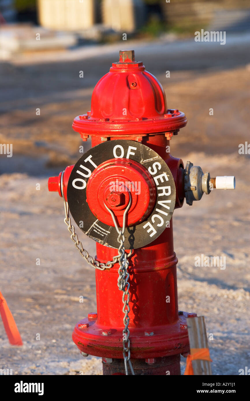 RED FIRE HYDRANT Stockfoto