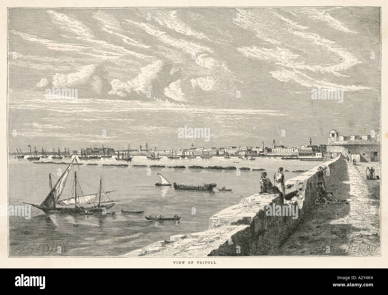 Libyen Tripolis Hafen 1877 Stockfoto