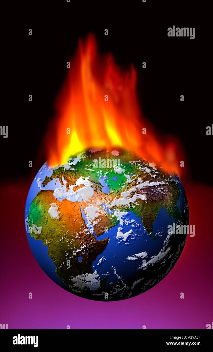 Erde in Brand Stockfoto