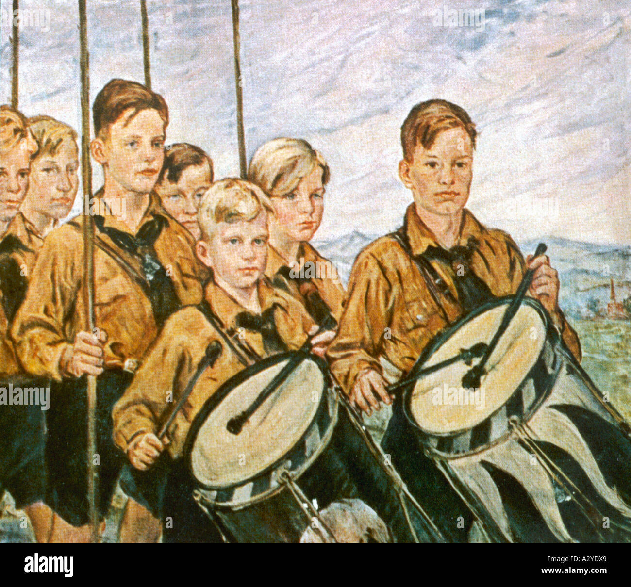 Hitler-Jugend-Trommler Stockfoto