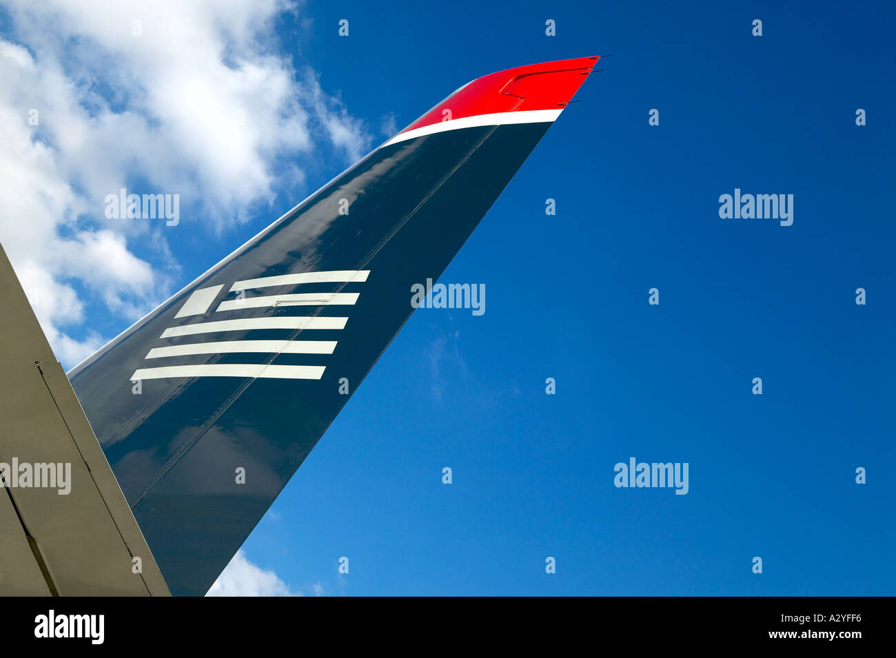 "US Airways" Passagierjet Flugzeug Seitenleitwerk Heck und Ruder Stockfoto