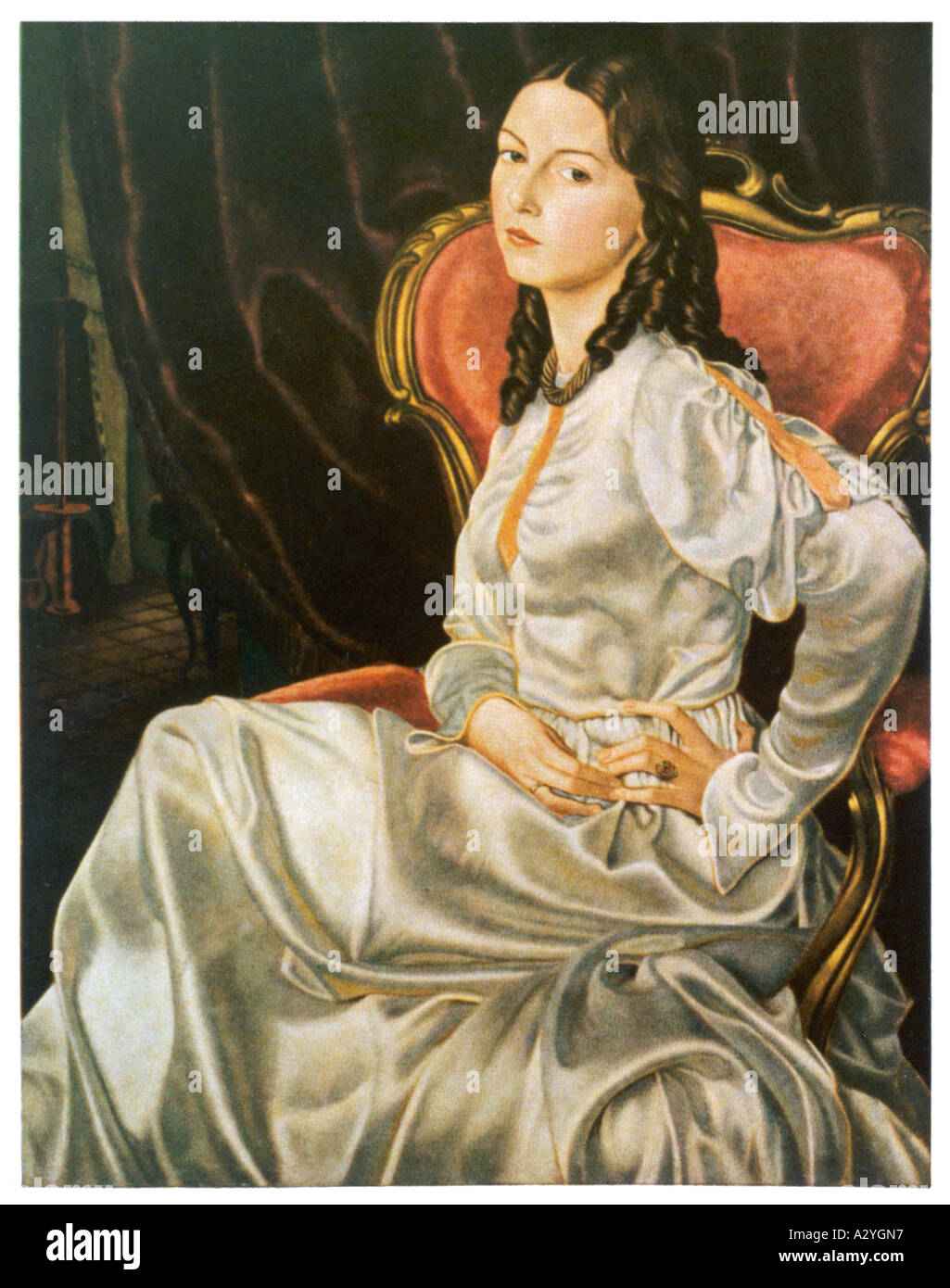 Deutsche Frau 1860 Stockfoto