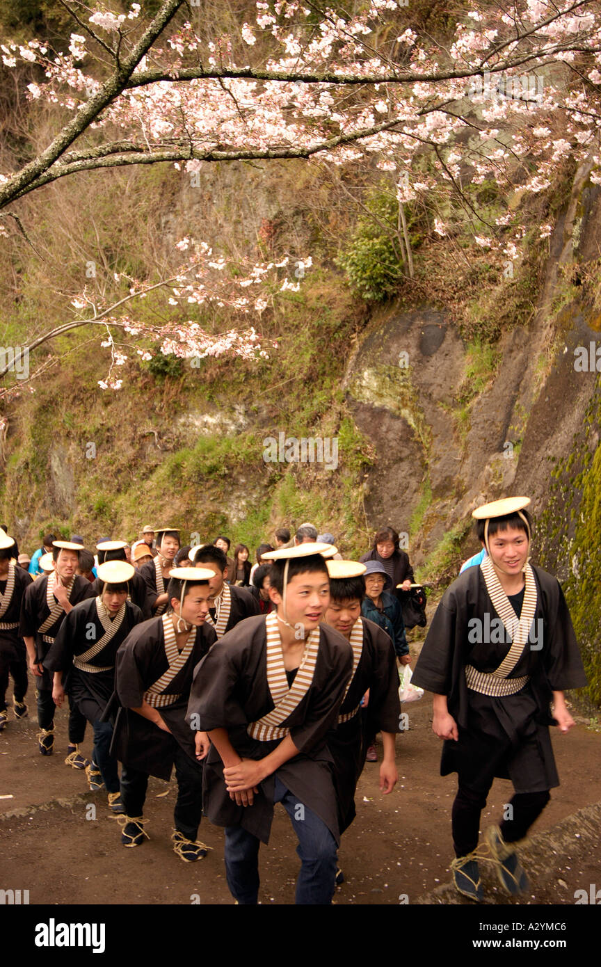 Daimyo feudalen Prozession Oka Jo Burg Taketa Stadt Oita Präfektur Kyushu Japan Stockfoto