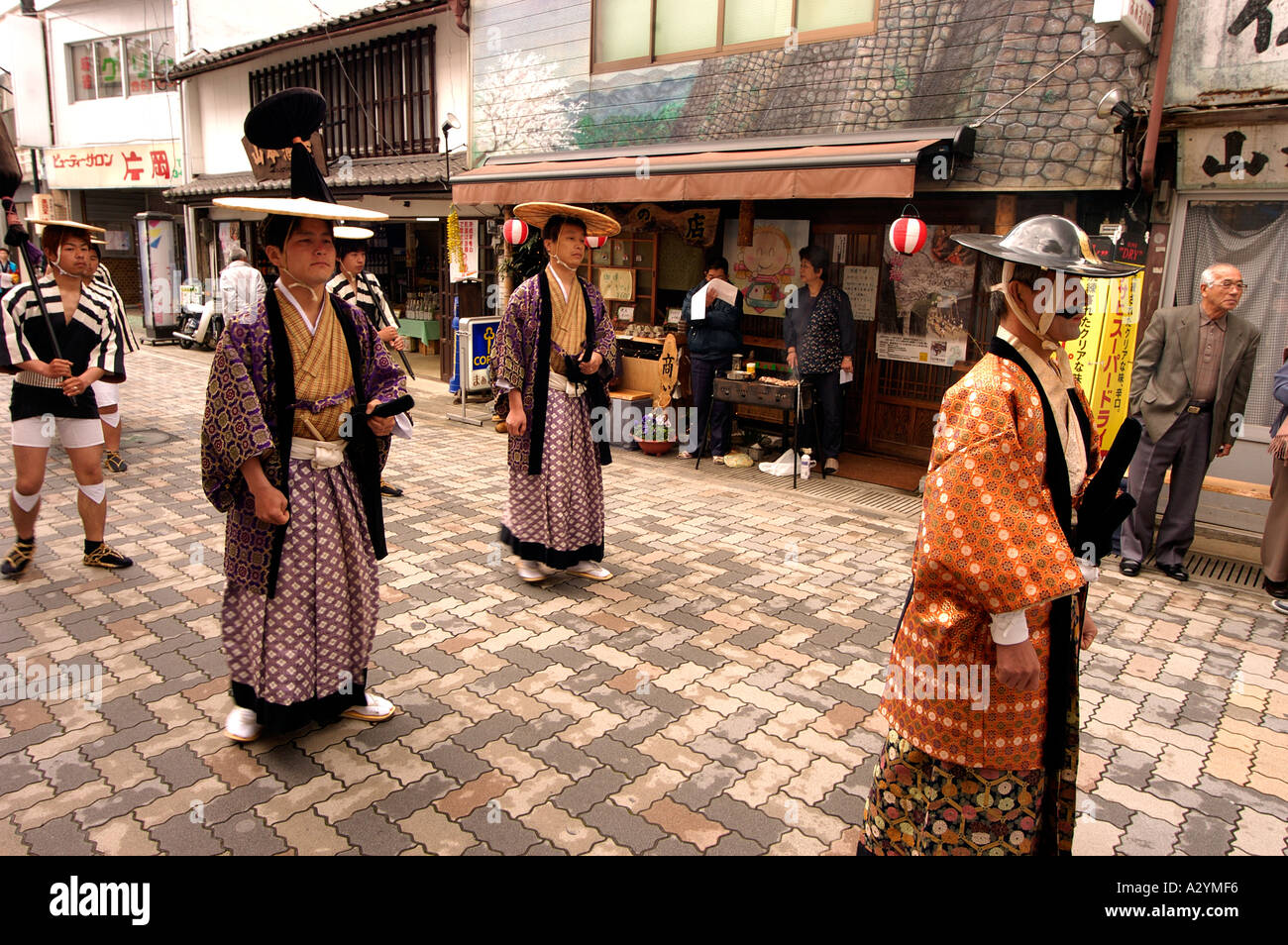 Daimyo feudalen Prozession Taketa Stadt Oita Präfektur Kyushu, Japan Stockfoto