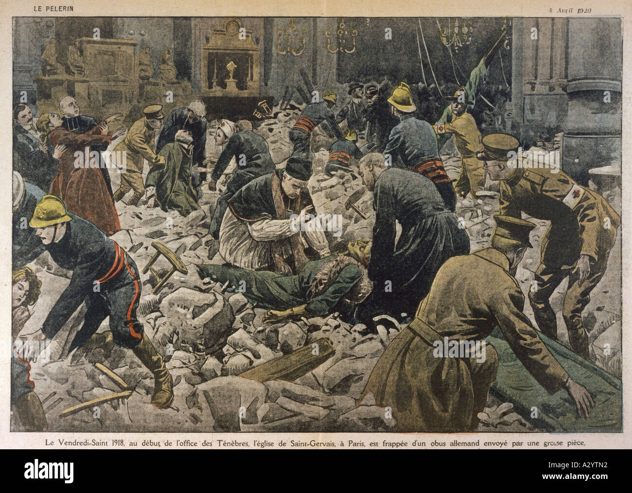 WWI Paris Bombardierung Stockfoto