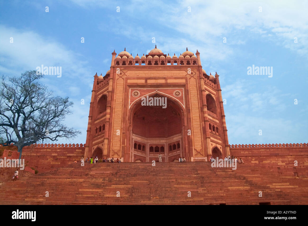 Buland Darwaza Tor an die Jami Masjid Moschee Fatehpur Sikri in der Nähe von Agra Indien Stockfoto