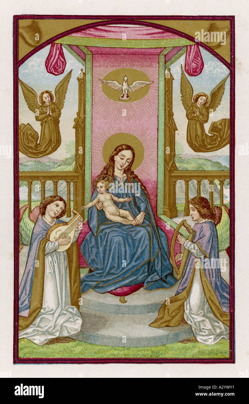 Mary Jesus Angels Stockfoto