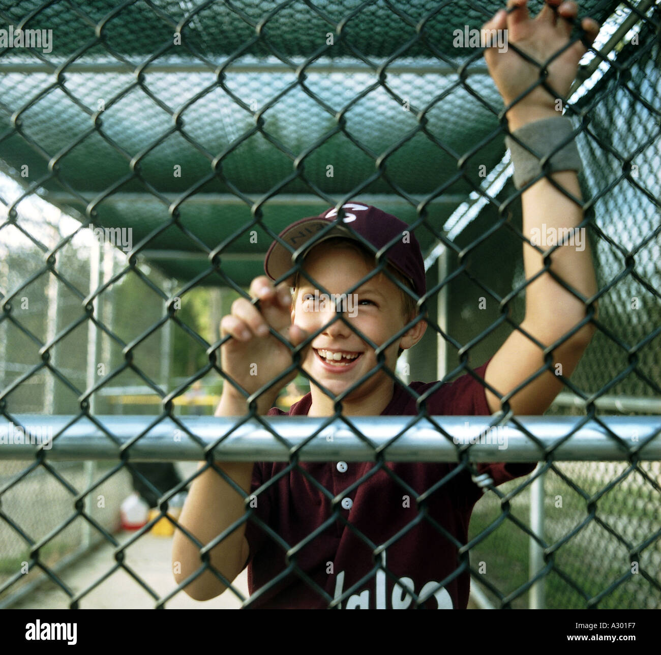 Junge in Uniform Baseball Copyright Nina Büsing Stockfoto